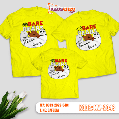 Baju Kaos Couple Keluarga Bare Bears | Kaos Family Custom | Kaos Bare Bears - NW 2043