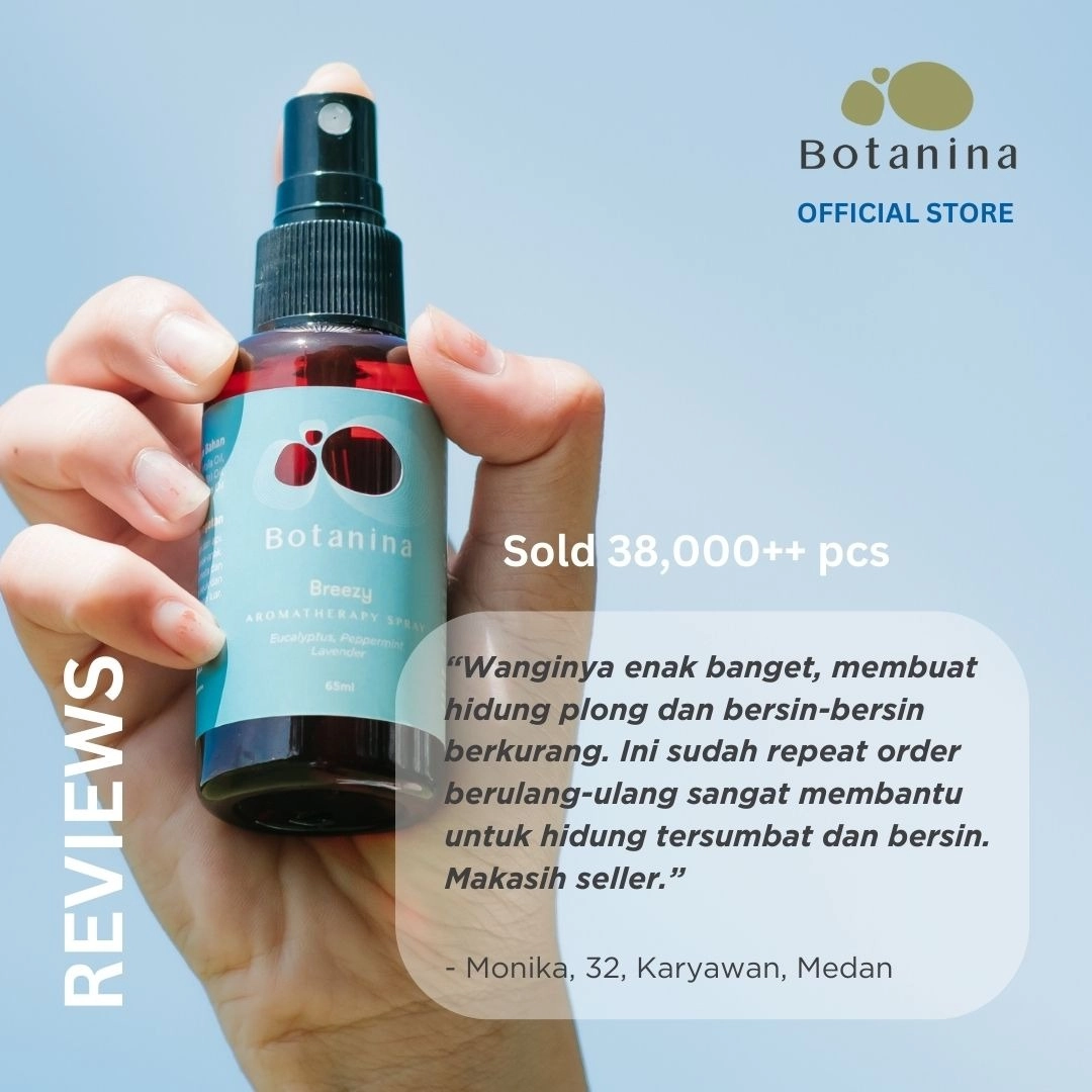 Botanina Gentle & Breezy Aromatherapy Spray | Redam Cold Cough Flu Batuk Pilek