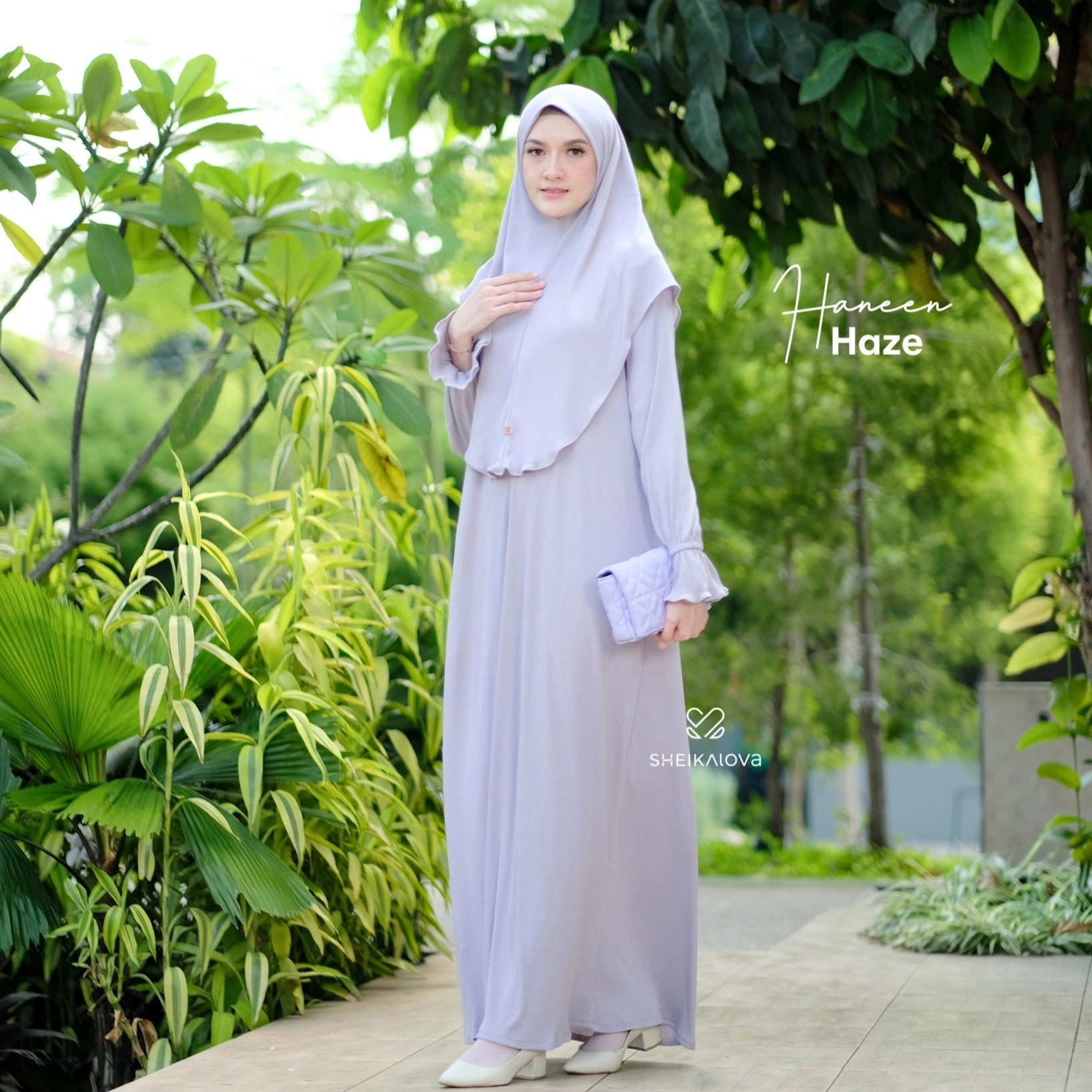 Sheika Hijab - Abaya Knit Haneen (Dress Wanita Abaya untuk Umroh Haji Gamis Muslimah Busui)