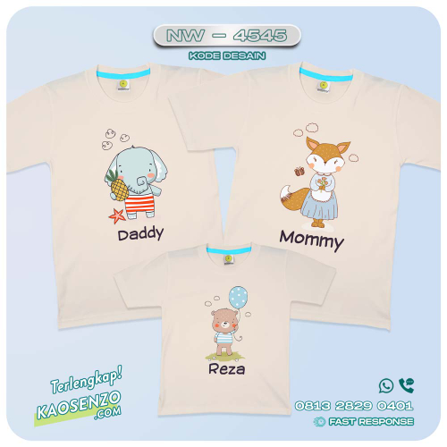 Baju Kaos Couple Keluarga Animal Zoo | Kaos Family Custom | Kaos Animal Zoo - NW 4545