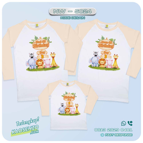 Baju Kaos Couple Keluarga Animal Zoo | Kaos Ultah Anak | Kaos Family Custom | Kaos Animal Zoo NW 5024