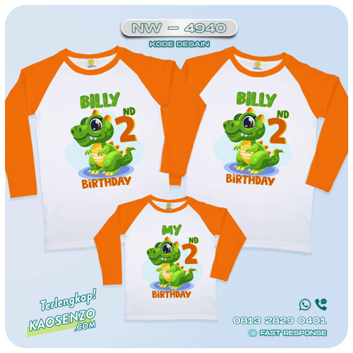 Baju Kaos Couple Keluarga Dinosaurus | Kaos Family Custom | Kaos Dinosaurus NW 4940