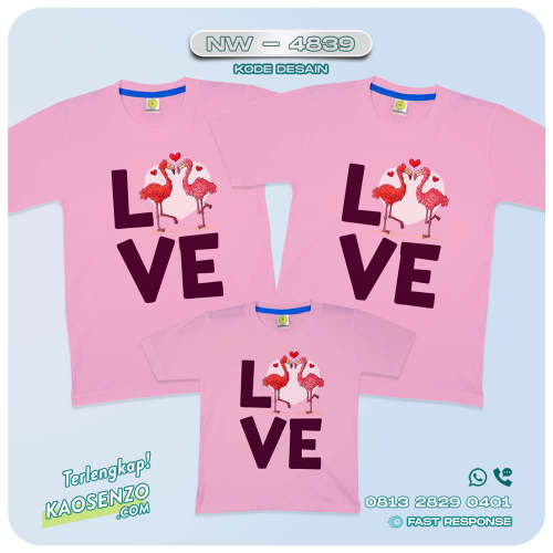 Baju Kaos Couple Keluarga Flamingo | Kaos Family Custom | Kaos Flamingo - NW 4839