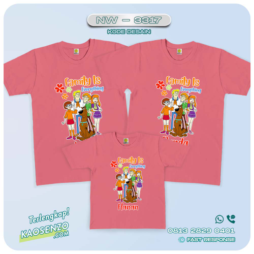 Baju Kaos Couple Keluarga Scooby Doo | Kaos Family Custom | Kaos Scooby Doo - NW 3317
