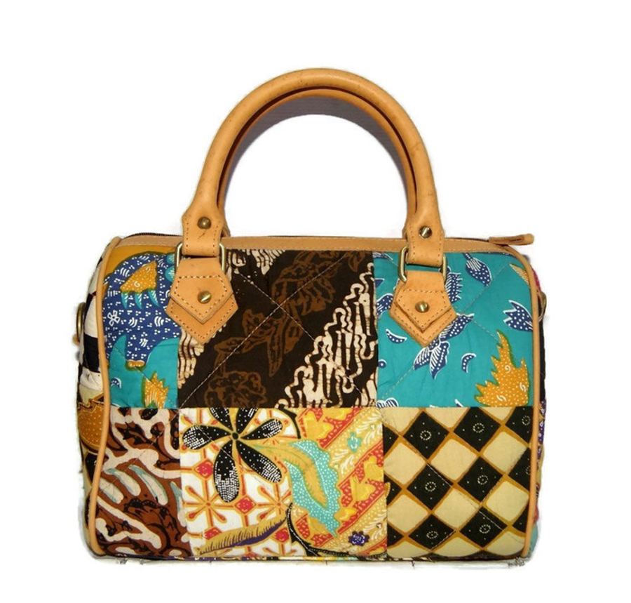 Tas Wanita Batik Kombinasi Kulit Asli Handbag Tali Tas Wanita Batik Kombinasi Kulit Asli Handbag Tali