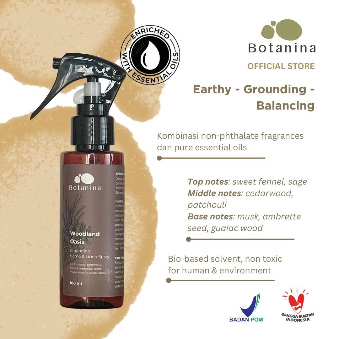 Botanina Aromatherapy Linen Spray - Premium Blend With Essential Oil | Pengharum Ruangan | Room Fragrance 