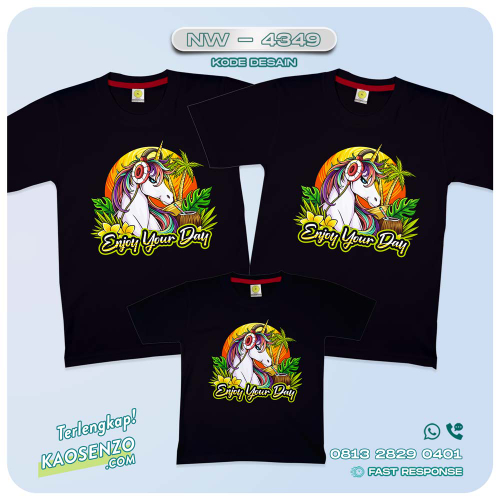 Baju Kaos Couple Keluarga Unicorn | Kaos Family Custom | Kaos Unicorn - NW 4349