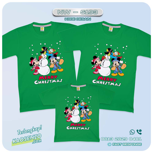 Baju Kaos Couple Keluarga Mickey Mouse Natal | Kaos Family Custom Mickey Mouse Christmas | Kaos Mickey Mouse Natal - NW 5193