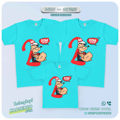Baju Kaos Couple Keluarga Popeye | Kaos Family Custom | Kaos Popeye - NW 2726