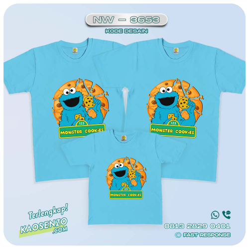 Kaos Couple Keluarga Elmo | Kaos Ulang Tahun Anak | Kaos Elmo - NW 3653
