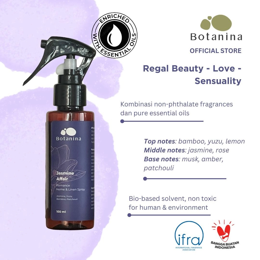 Botanina Aromatherapy Linen Spray - Premium Blend With Essential Oil | Pengharum Ruangan | Room Fragrance 