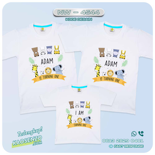 Baju Kaos Couple Keluarga Animal Zoo | Kaos Ultah Anak | Kaos Animal Zoo - NW 4544