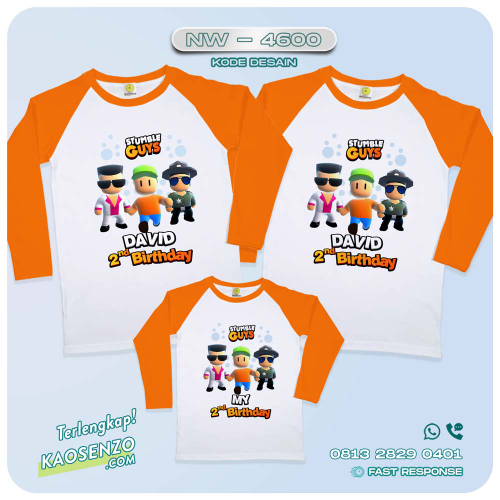 Baju Kaos Couple Keluarga Stumble Guys | Kaos Ultah Anak Stumble Guys | Kaos Game Stumble Guys - NW 4600
