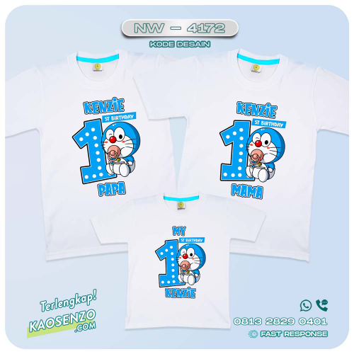 Baju Kaos Couple Keluarga Doraemon | Kaos Family Custom | Kaos Doraemon - NW 4172