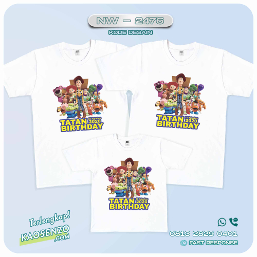 Baju Kaos Couple Keluarga Toy Story | Kaos Family Custom | Kaos Toy Story - NW 2476