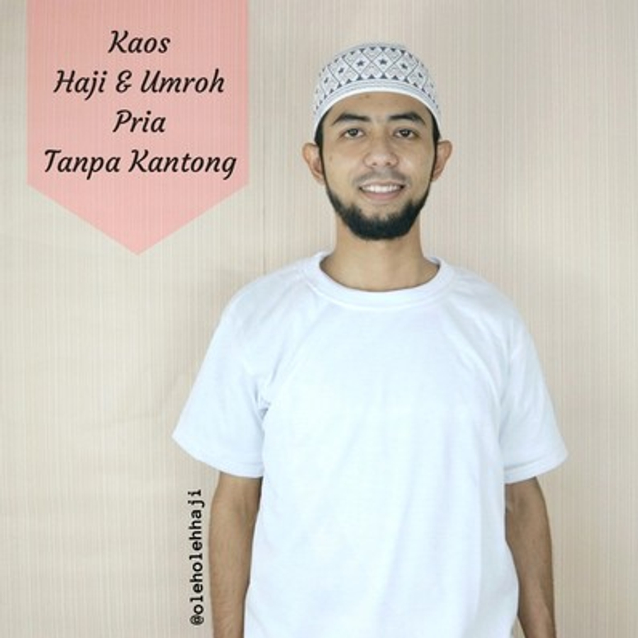 Kaos Haji Umroh Pria Tanpa Kantong Putih Perlengkapan Haji Kaos Haji Umroh Pria Tanpa Kantong Putih Perlengkapan Haji