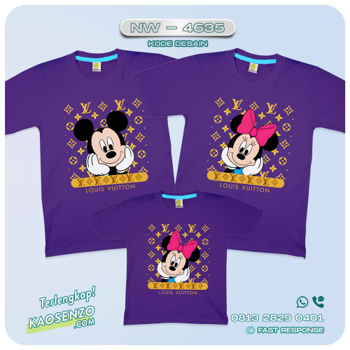 Kaos Couple Keluarga Mickey Mouse | Kaos Ulang Tahun Anak | Kaos Mickey Mouse - NW 4635