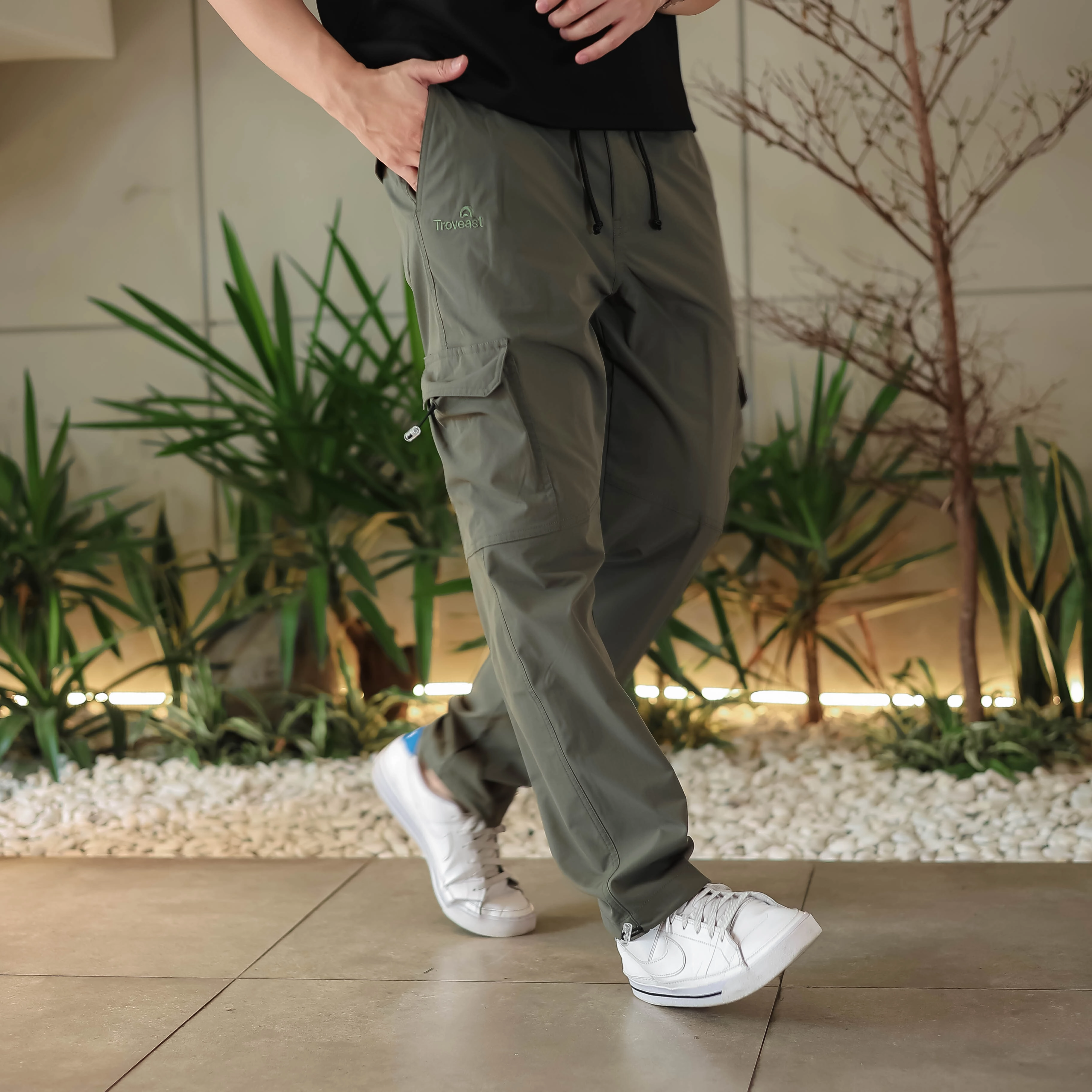 Troveast Celana Panjang Trackpants Daily Cargo Ripstop Stretch Army Slim Fit