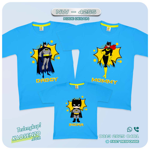 Baju Kaos Couple Keluarga Batman | Kaos Ulang Tahun Anak | Kaos Batman - NW 4255