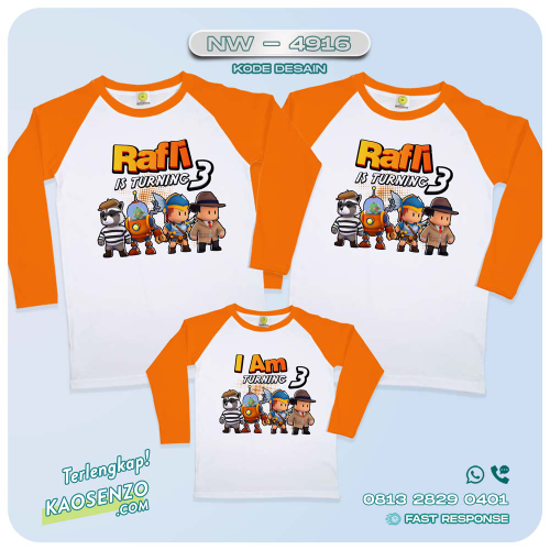 Baju Kaos Couple Keluarga Stumble Guys | Kaos Ultah Anak Stumble Guys | Kaos Game Stumble Guys - NW 4916