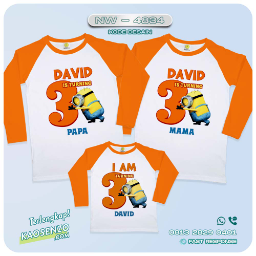 Baju Kaos Couple Keluarga Minion | Kaos Family Custom Minion | Kaos Minion - NW 4834