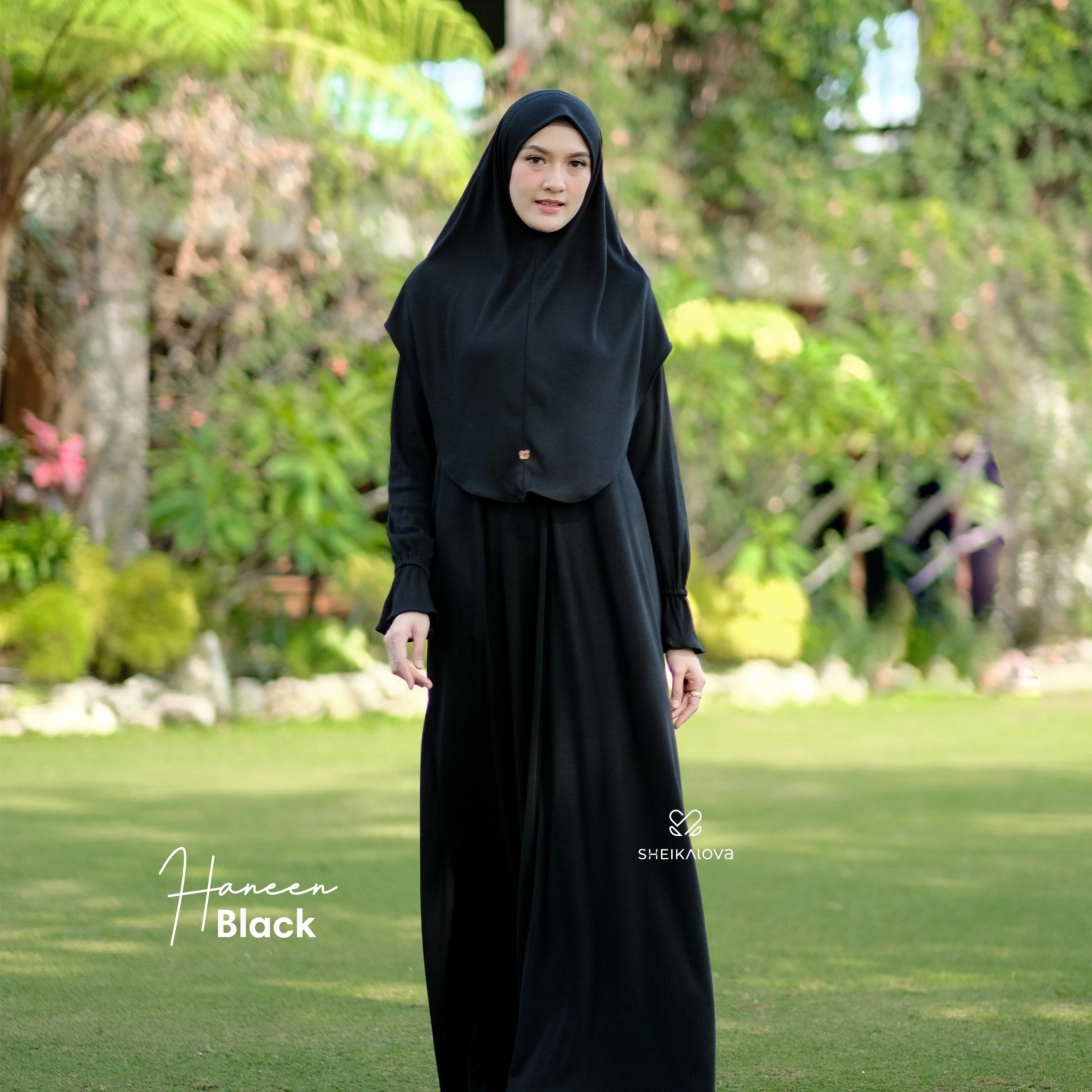 Sheika Hijab - Abaya Knit Haneen (Dress Wanita Abaya untuk Umroh Haji Gamis Muslimah Busui)