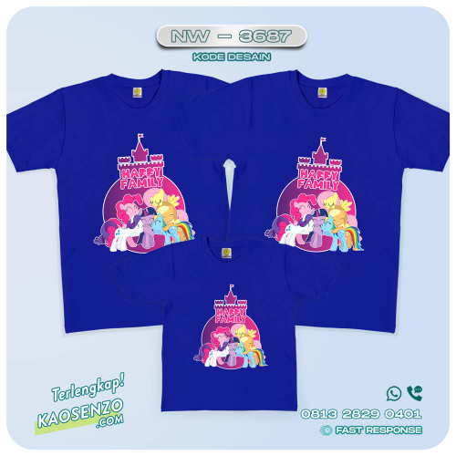 Baju Kaos Couple Keluarga Little Pony | Kaos Family Custom | Kaos Little Pony - NW 3687