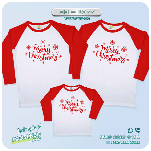 Baju Kaos Couple Keluarga Natal | Kaos Family Custom Christmas | Kaos Natal - EH 1377