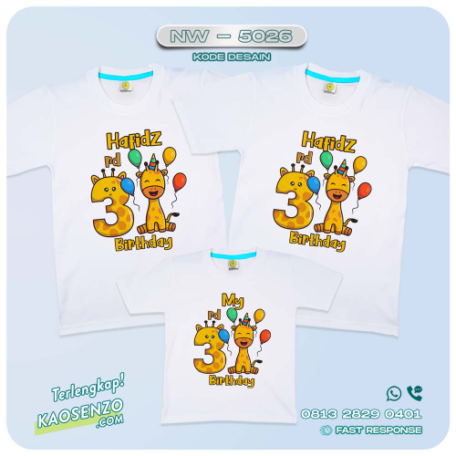 Baju Kaos Couple Keluarga Animal Zoo | Kaos Ultah Anak | Kaos Animal Zoo - NW 5026
