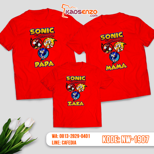 Baju Kaos Couple Keluarga Sonic | Kaos Family Custom | Kaos Sonic - NW 1907