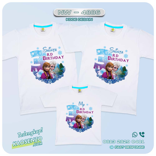 Baju Kaos Couple Keluarga Frozen | Kaos Ultah Anak | Kaos Frozen - NW 4886