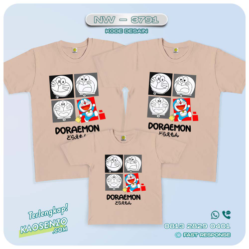 Baju Kaos Couple Keluarga Doraemon | Kaos Family Custom | Kaos Doraemon - NW 3791
