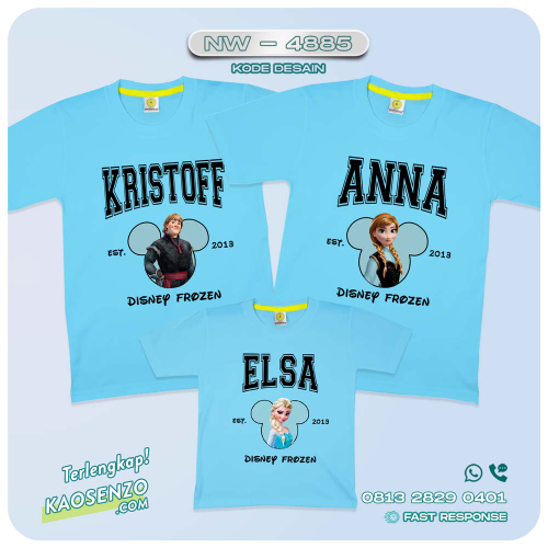Kaos Couple Keluarga Frozen | Kaos Ulang Tahun Anak | Kaos Frozen - NW 4885