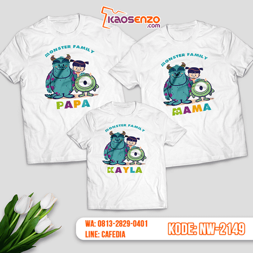 Baju Kaos Couple Keluarga Monster Inc | Kaos Family Custom | Kaos Monster Inc - NW 2149