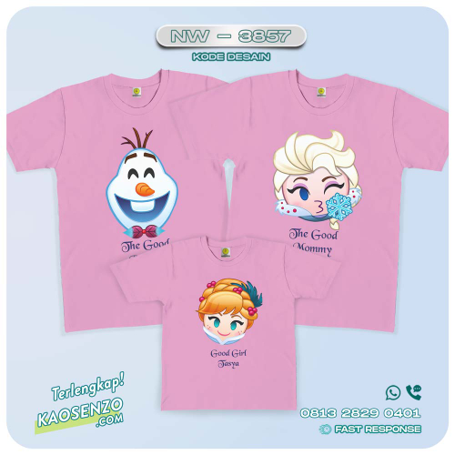 Kaos Couple Keluarga Frozen | Kaos Ulang Tahun Anak | Kaos Frozen - NW 3857 
