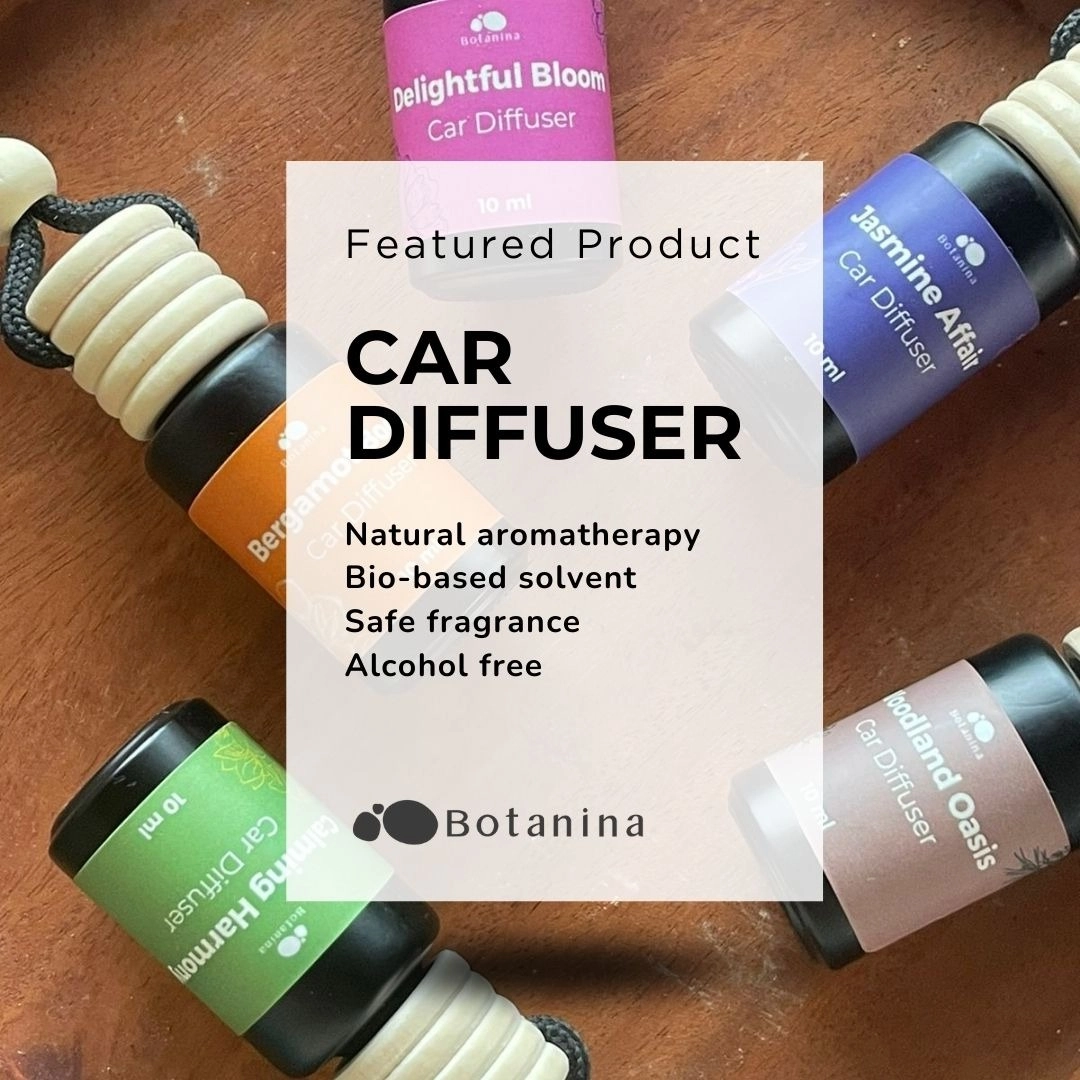 Botanina Aromatherapy Car Diffuser - Premium Car Aromatherapy Blend With Essential Oil | Pengharum Mobil | Car Freshener | Car Fragrance 