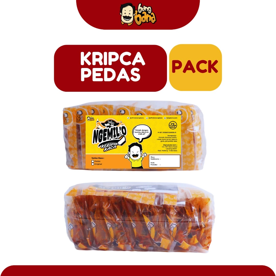 Ngemil'O Keripik Kaca Pedas 1 Pack isi 10 pcs