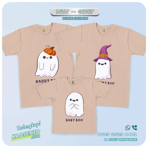Baju Kaos Couple Keluarga Halloween | Kaos Family Custom | Kaos Halloween - NW 3747