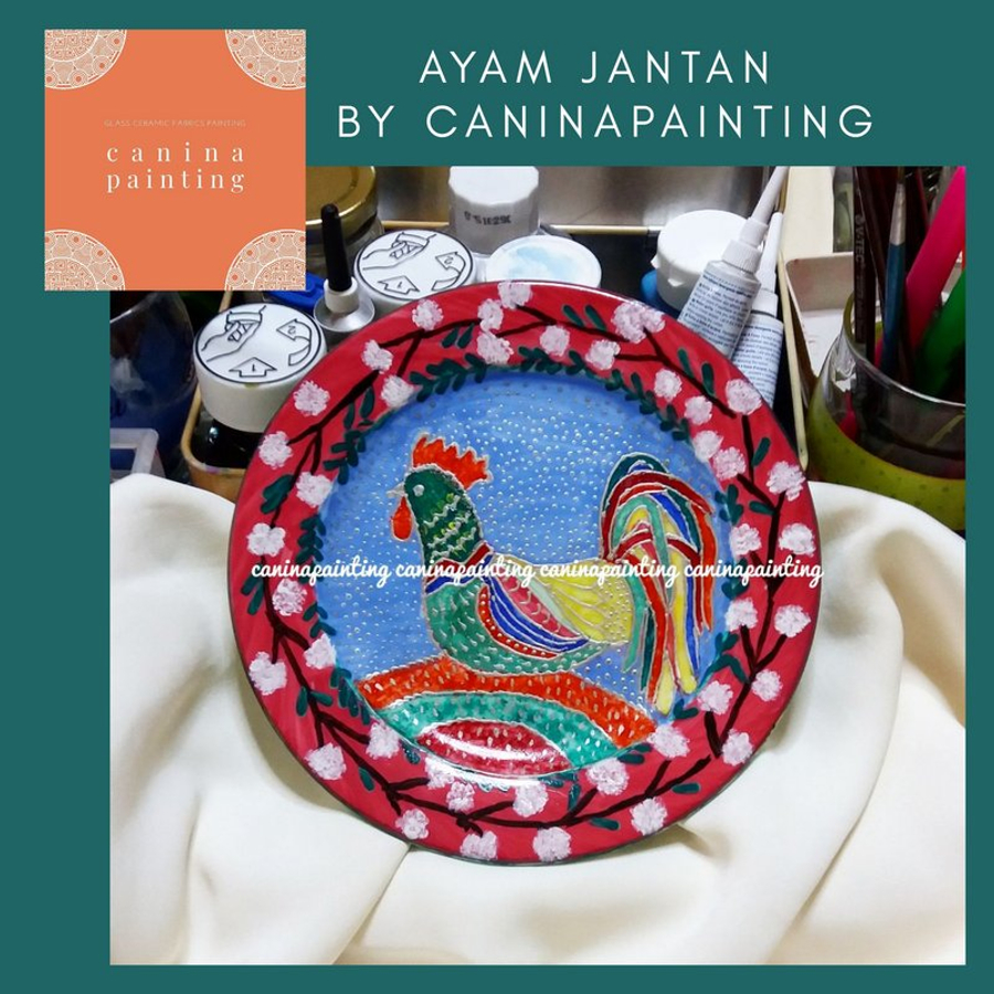 Lukisan keramik Ayam Jantan Lukisan keramik Ayam Jantan