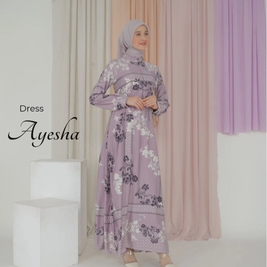 Gamis Simple Motif Bunga Hyanchitus (Size Model Ld 86 Panjang 140cm) Promo Spesial