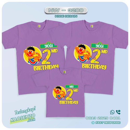 Kaos Couple Keluarga Elmo | Kaos Ulang Tahun Anak | Kaos Elmo - NW 3200