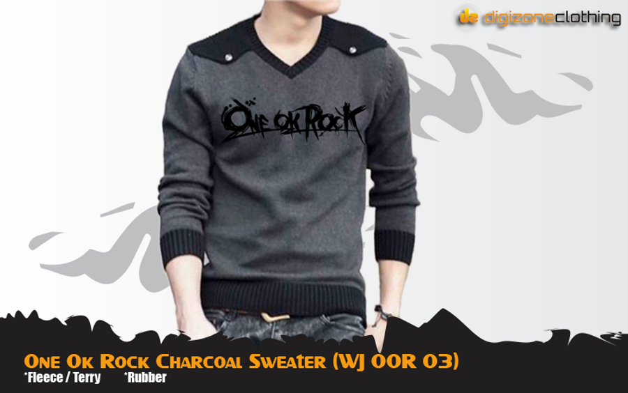 One Ok Rock Charcoal Sweater  WJ OOR 03