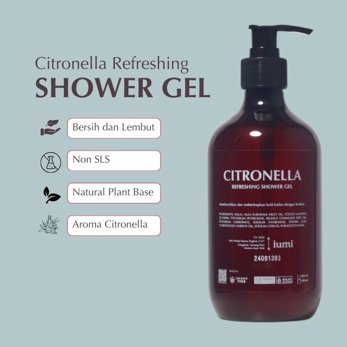 Refreshing Shower Gel Citronella IUMI Kulit Bersih dan Wangi 250 ml