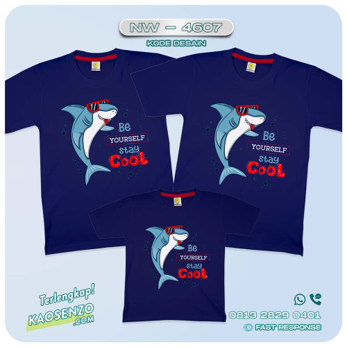 Kaos Couple Keluarga Baby Shark | Kaos Ulang Tahun Anak | Kaos Baby Shark - NW 4607