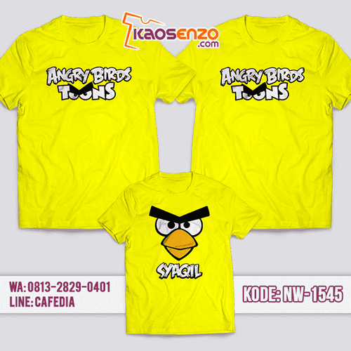 Baju Kaos Couple Keluarga Angry Bird | Kaos Family Custom | Kaos Angry Bird - NW 1545