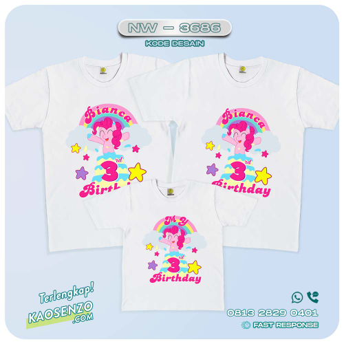 Baju Kaos Couple Keluarga Little Pony | Kaos Family Custom | Kaos Little Pony - NW 3686