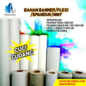 BAHAN BAKU cetak DIGITAL PRINTING banner SPANDUK mmt flexi china polos meteran eceran