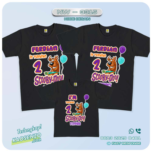 Baju Kaos Couple Keluarga Scooby Doo | Kaos Family Custom | Kaos Scooby Doo - NW 3315