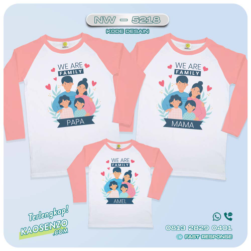 Baju Kaos Couple Keluarga Happy Family | Kaos Ultah Anak | Kaos Family Custom | Kaos Motif Happy Family - NW 5218