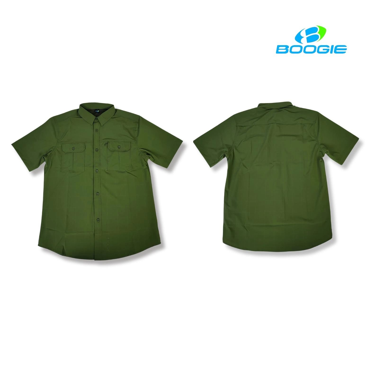 Kemeja Pendek Pria 07 - Boogie Hijau Army